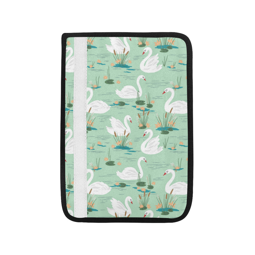 White swan lake pattern Car Seat Belt Cover