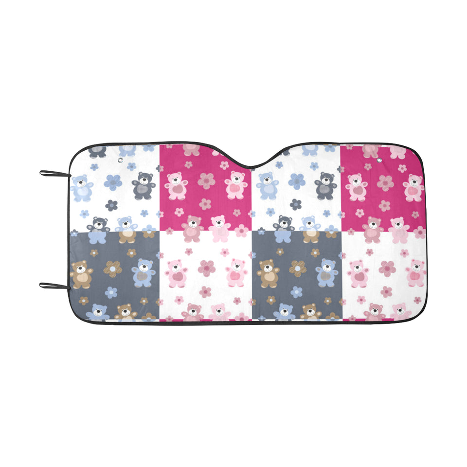 Teddy Bear Pattern Print Design 03 Car Sun Shade