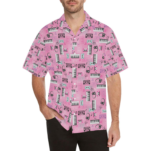 Piano Pattern Print Design 01 Men's All Over Print Hawaiian Shirt (Model T58)