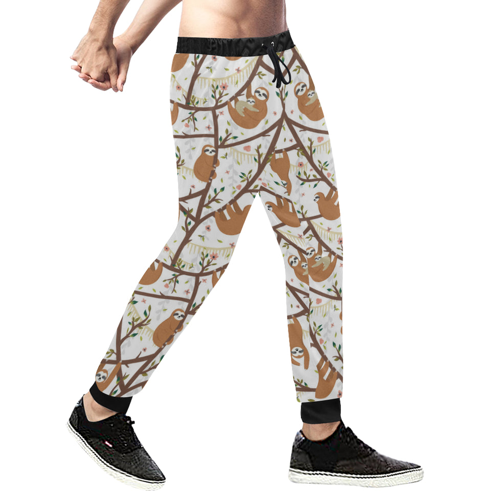 Sloths hanging on the tree pattern Unisex Casual Sweatpants