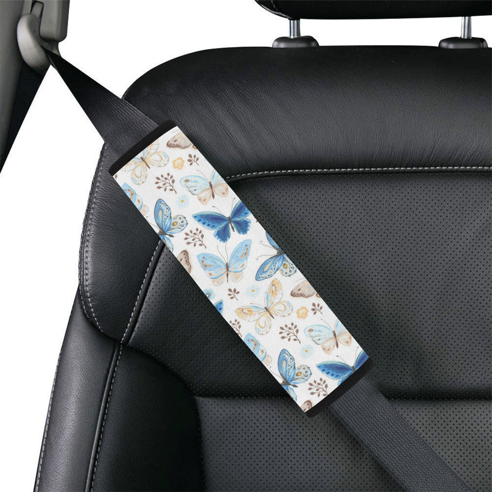 blue butterfly pattern Car Seat Belt Cover