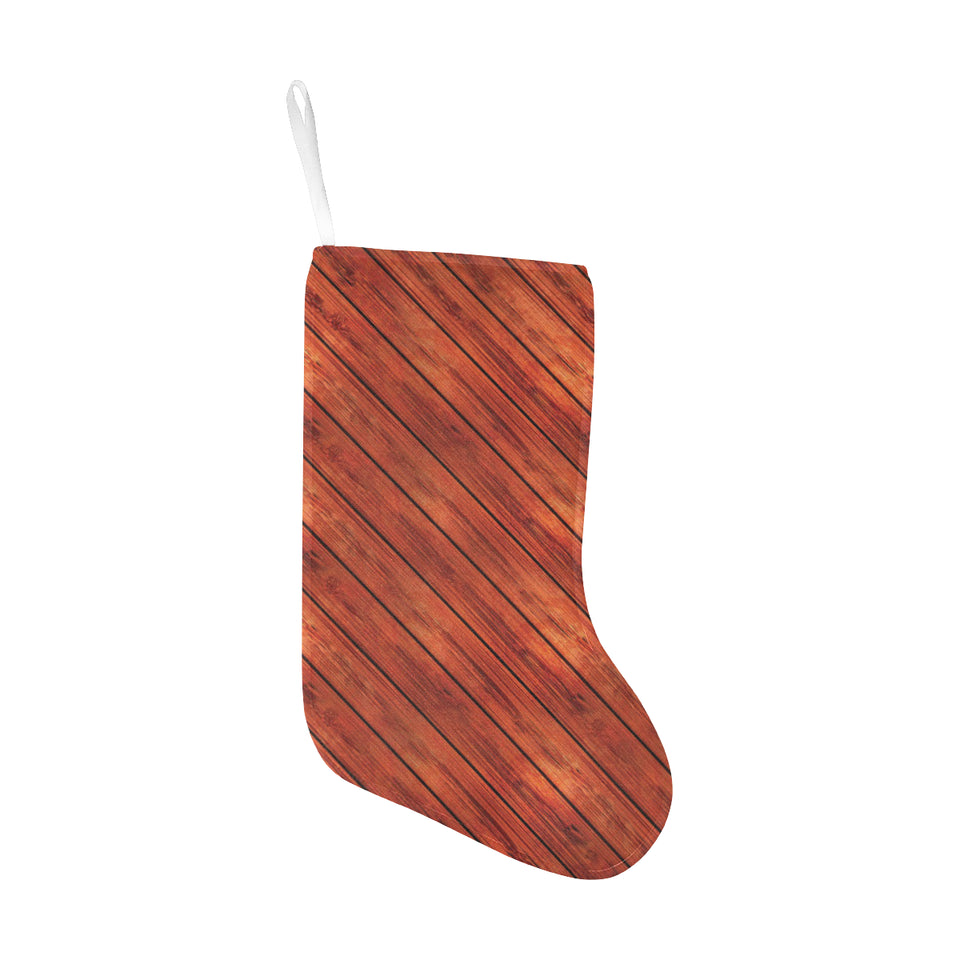 Wood Printed Pattern Print Design 03 Christmas Stocking