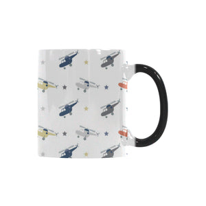 Cute helicopter star pattern Morphing Mug Heat Changing Mug