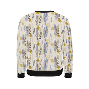 Lavender modern pattern blackground Men's Crew Neck Sweatshirt