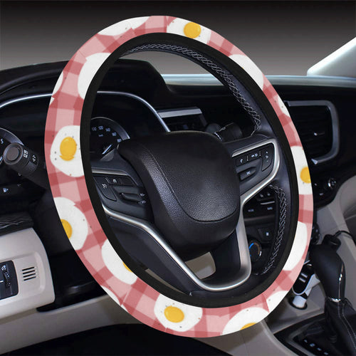 Fried Eggs Pattern Print Design 03 Car Steering Wheel Cover