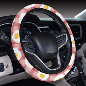 Fried Eggs Pattern Print Design 03 Car Steering Wheel Cover