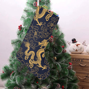 Gold dragon pattern Christmas Stocking