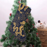 Gold dragon pattern Christmas Stocking