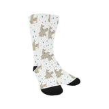 Cute Rhino pattern background Crew Socks