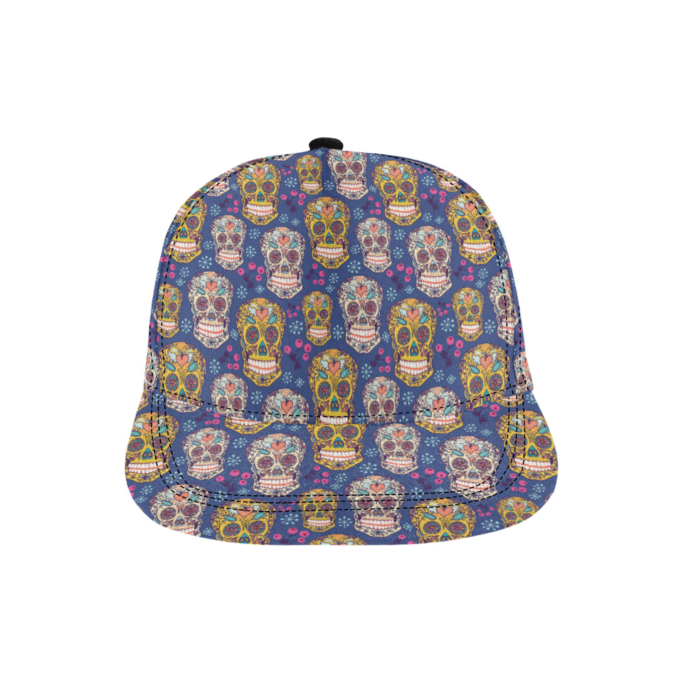 Sugar skull flower pattern All Over Print Snapback Cap