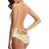 hand drawn sun pattern Women's One-Piece Swimsuit