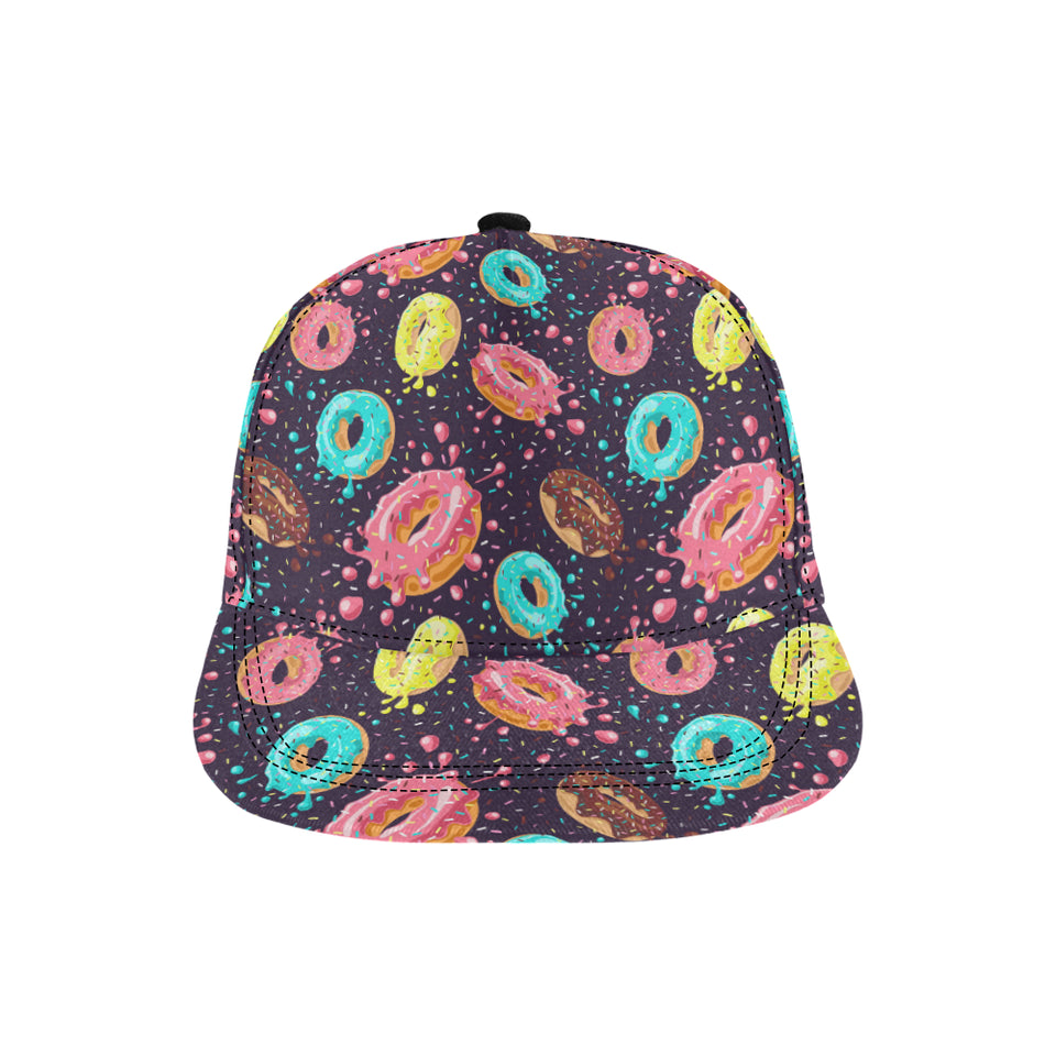 Colorful donut glaze pattern All Over Print Snapback Cap