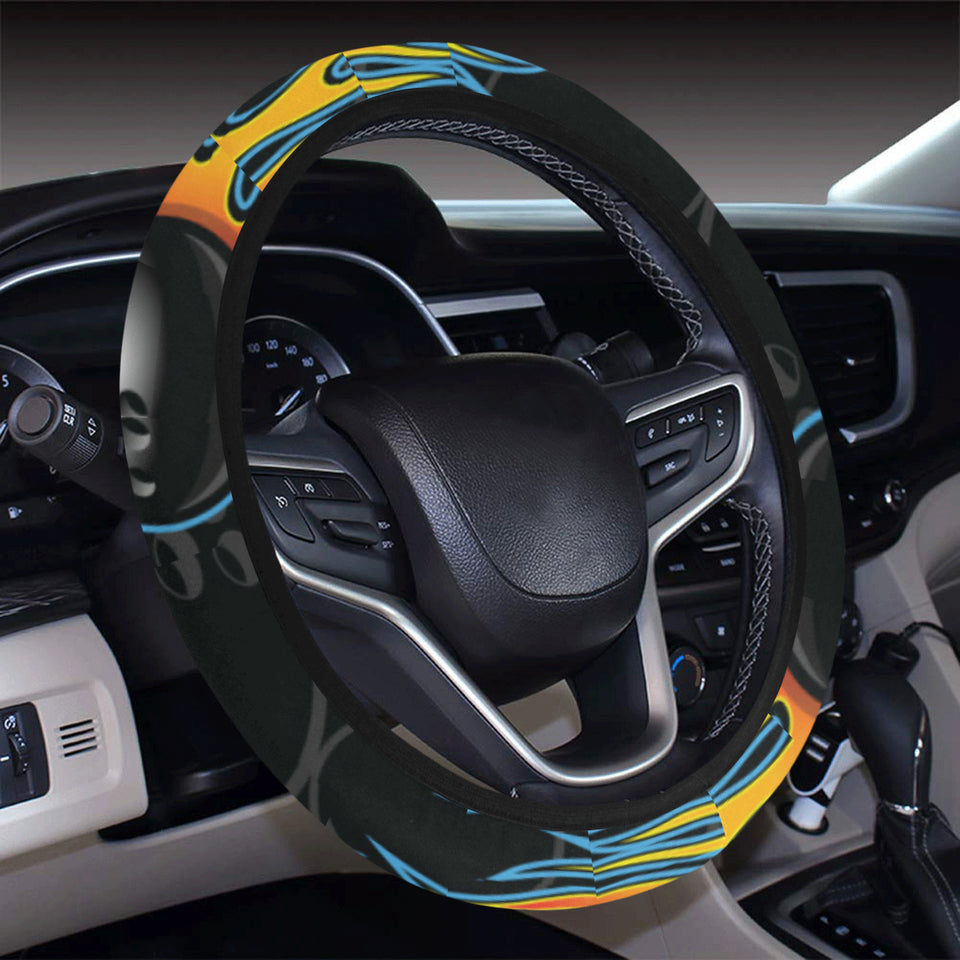 Bowling balls flame pattern Car Steering Wheel Cover