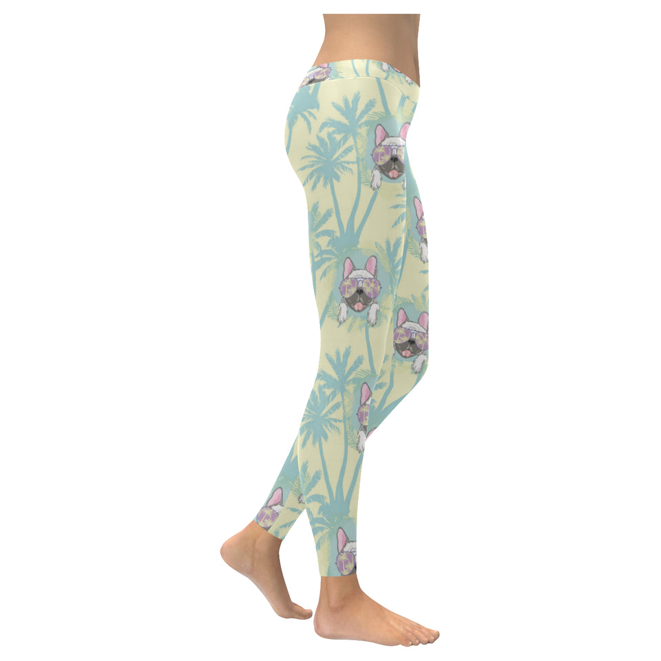 French bulldog hawaii blackground Women's Legging Fulfilled In US