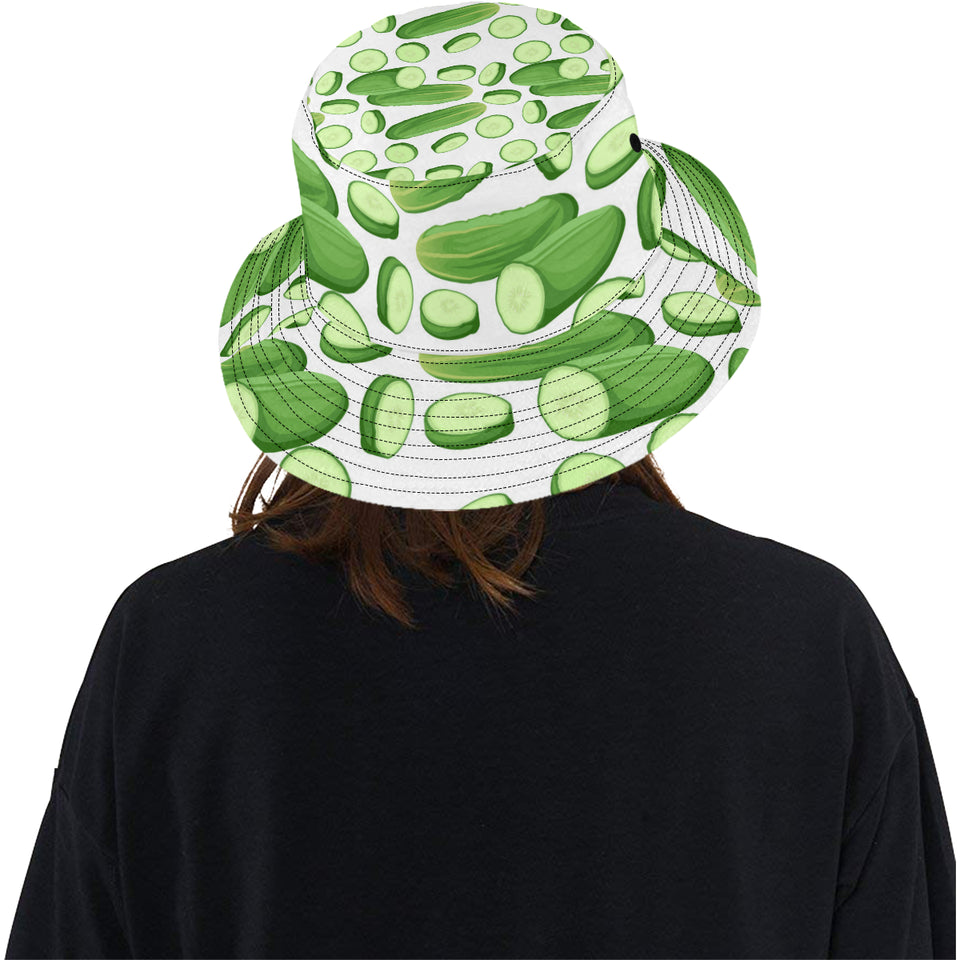 cucumber whole slices pattern Unisex Bucket Hat