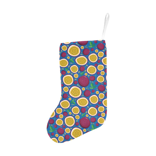 Passion fruit blue background Christmas Stocking