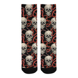 Red snake skull pattern Crew Socks
