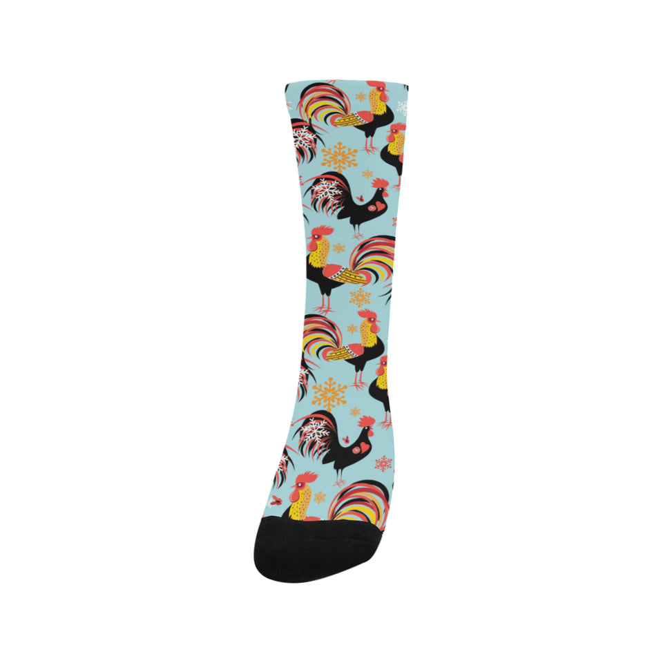 Rooster chicken cock snowfalke Crew Socks