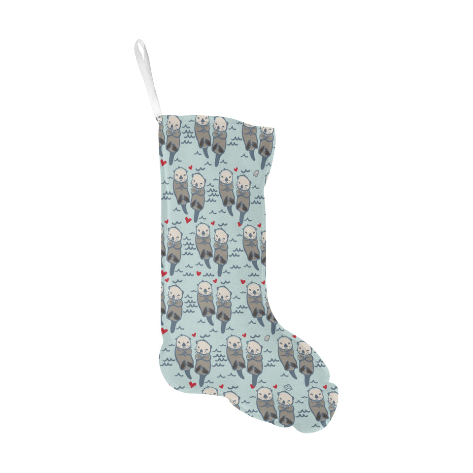 Lovely Sea Otter Pattern Christmas Stocking
