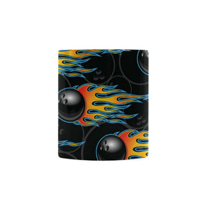 Bowling balls flame pattern Classical White Mug (Fulfilled In US)