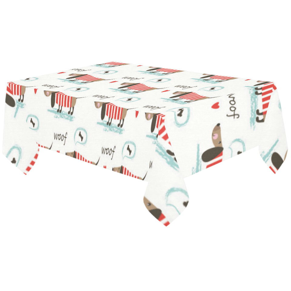 Cute dachshund bone pattern Tablecloth