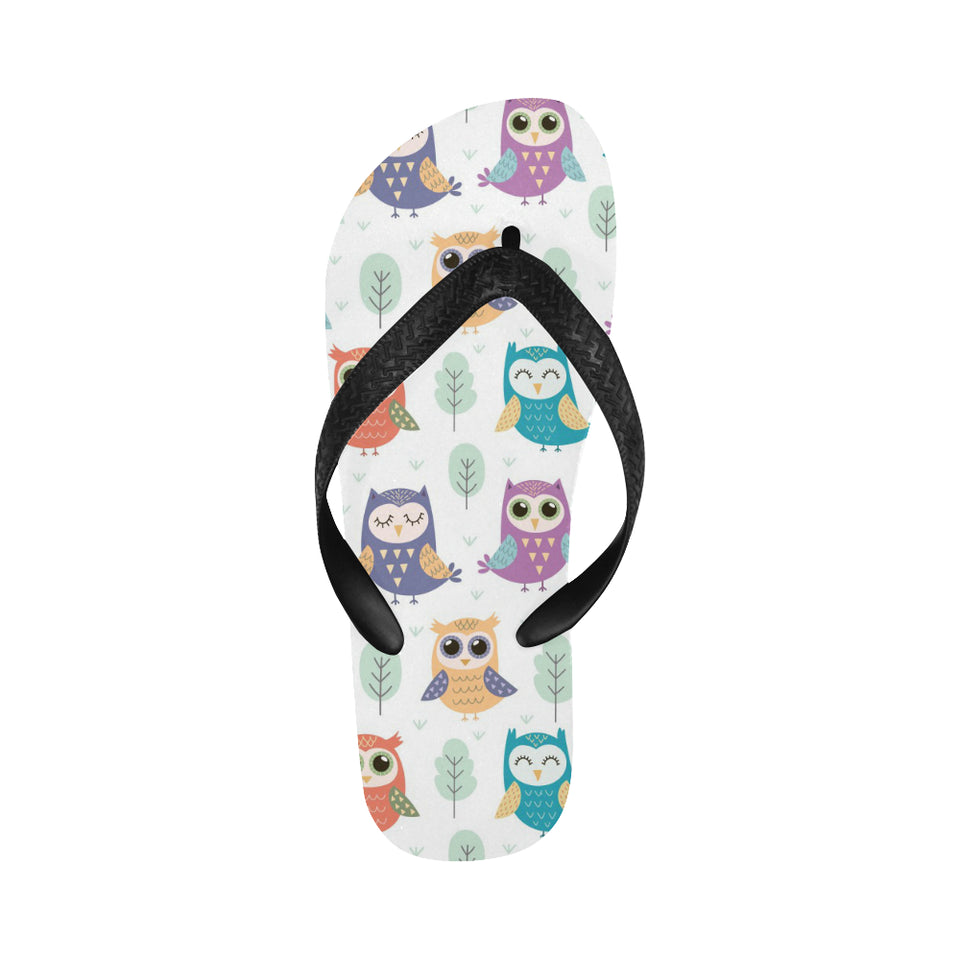 Cute owl pattern Unisex Flip Flops