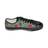 Tomato design pattern Women's Low Top Canvas Shoes Black