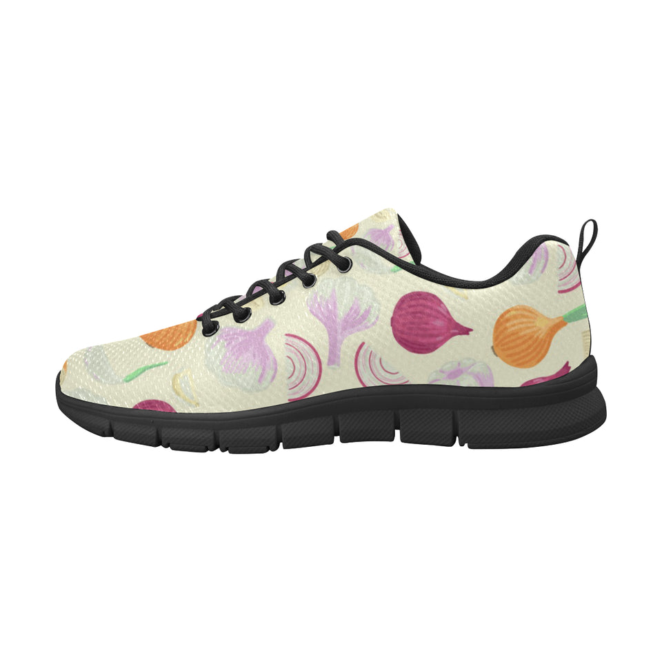 Onion garlic white red pattern Women's Sneaker Shoes