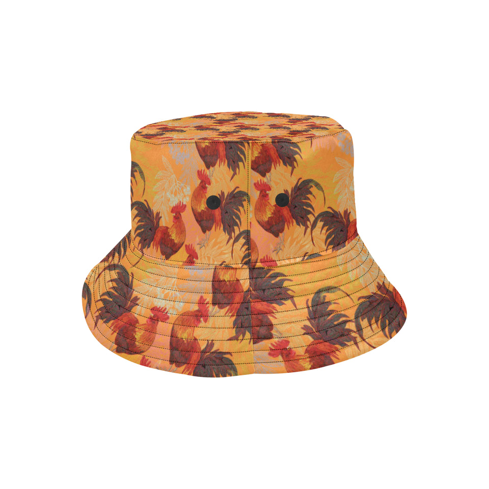 red rooster chicken cock pattern Unisex Bucket Hat