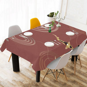 Fancy Carp red background Tablecloth