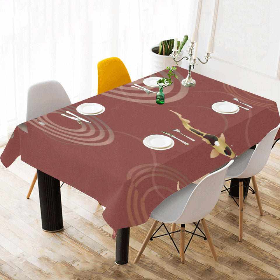 Fancy Carp red background Tablecloth