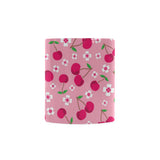 cherry flower pattern pink background Classical White Mug (Fulfilled In US)