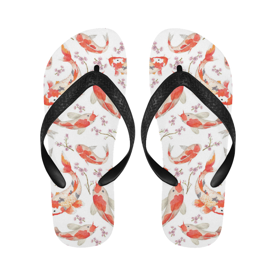 Watercolor fancy carp pattern Unisex Flip Flops