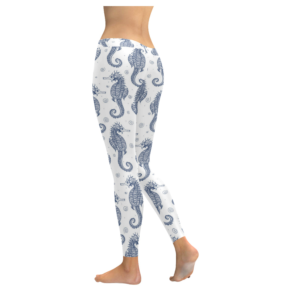Seahorse pattern background Women's Legging Fulfilled In US