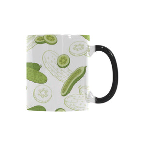 Cucumber sketch pattern Morphing Mug Heat Changing Mug