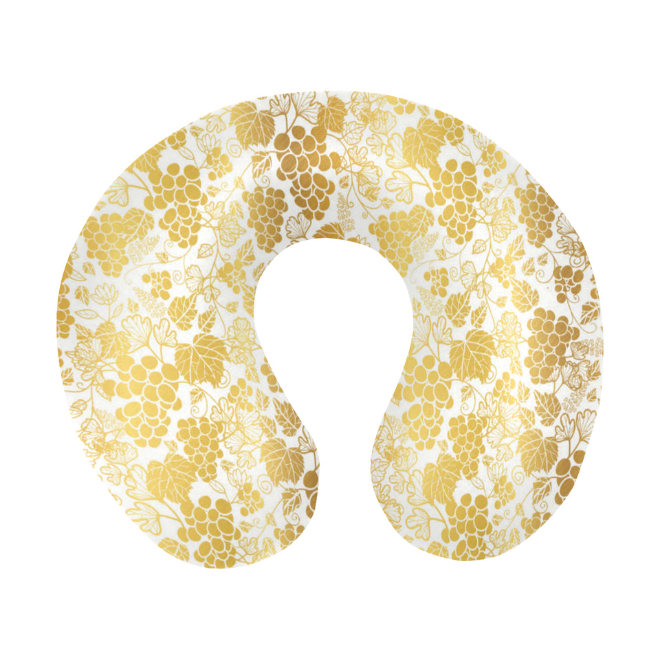 Gold grape pattern U-Shaped Travel Neck Pillow