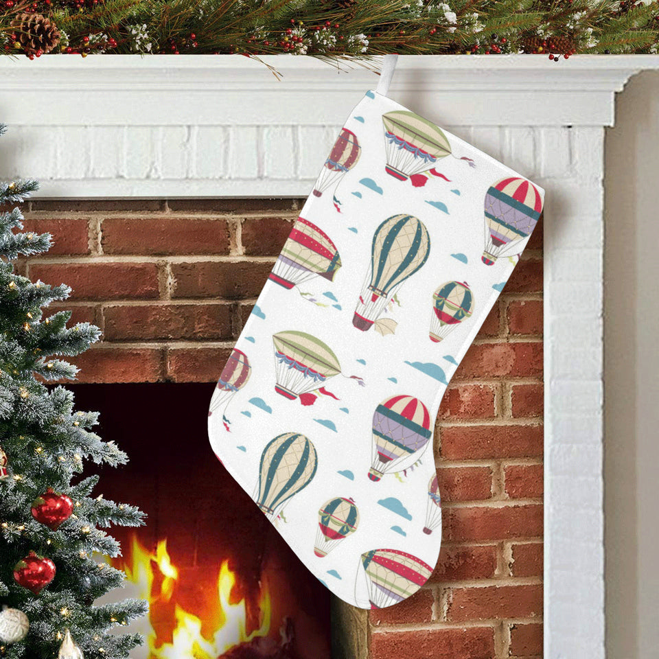 Hot air balloon pattern Christmas Stocking