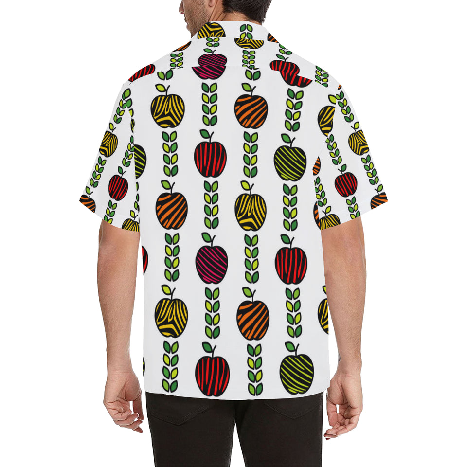 colorful apples leave zebra stripe Men's All Over Print Hawaiian Shirt