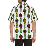 colorful apples leave zebra stripe Men's All Over Print Hawaiian Shirt