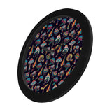 Colorful mushroom pattern Elegant Black Wall Clock