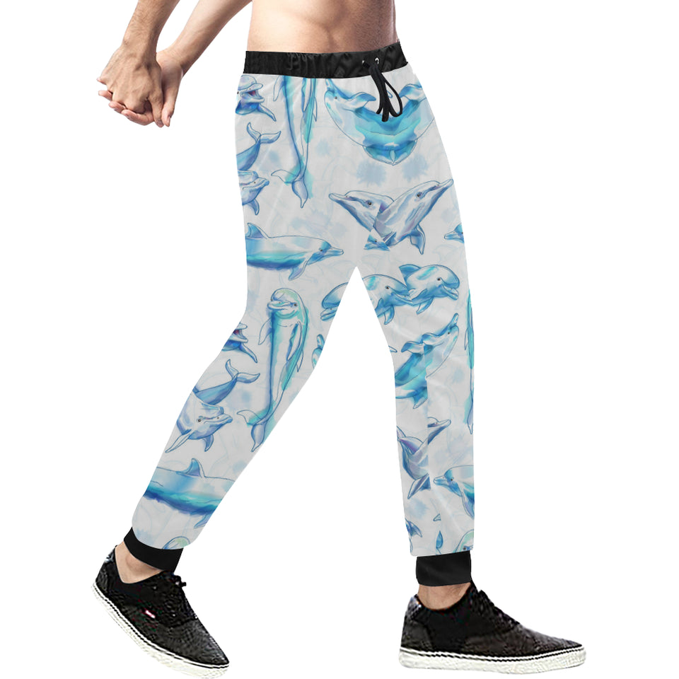 Watercolor dolphin pattern Unisex Casual Sweatpants
