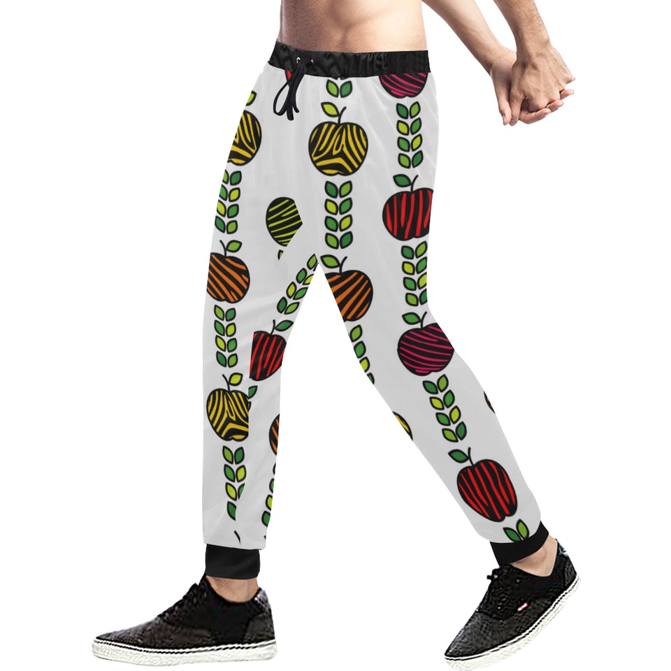 colorful apples leave zebra stripe Unisex Casual Sweatpants