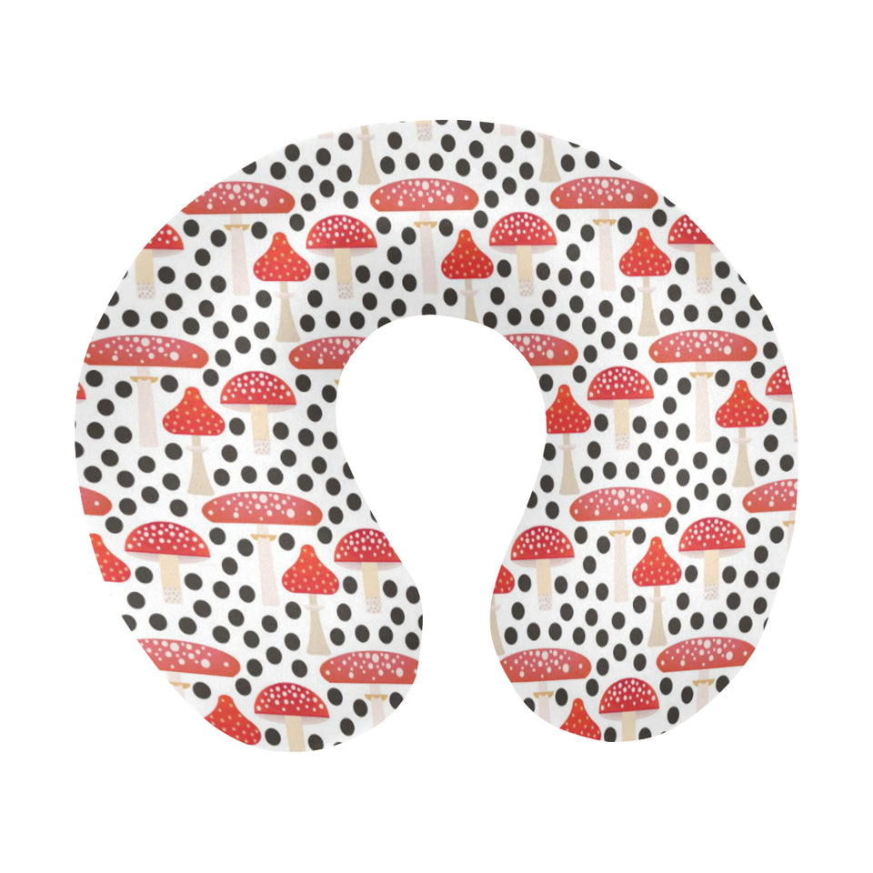 Red mushroom dot pattern U-Shaped Travel Neck Pillow