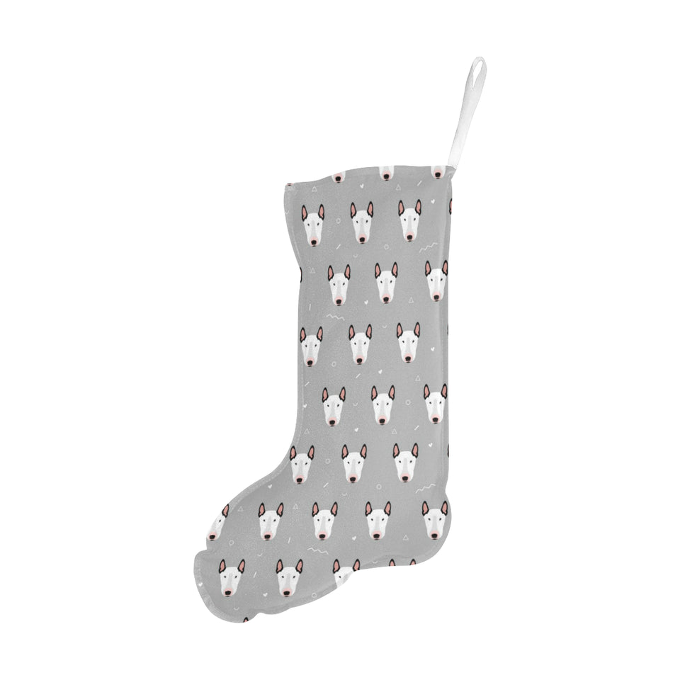 Bull Terrier Pattern Print Design 05 Christmas Stocking