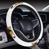 Cute beagle dog sleeping pattern Car Steering Wheel Cover