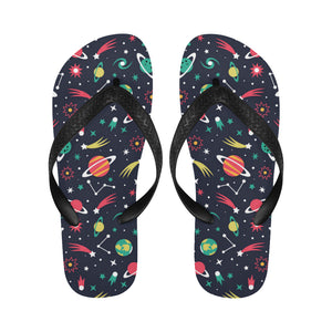 colorful space pattern planet star Unisex Flip Flops