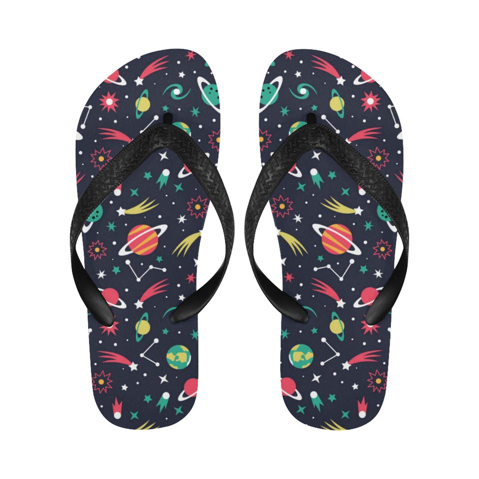 colorful space pattern planet star Unisex Flip Flops