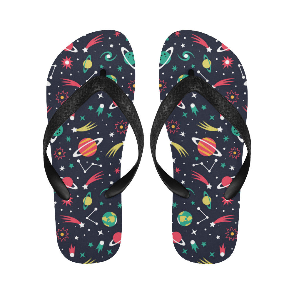 colorful space pattern planet star Unisex Flip Flops
