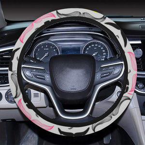 Mustache Beard Pattern Print Design 02 Car Steering Wheel Cover