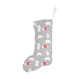 Cute polar bear christmas snow pattern Christmas Stocking
